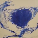 peinture coeur bleu